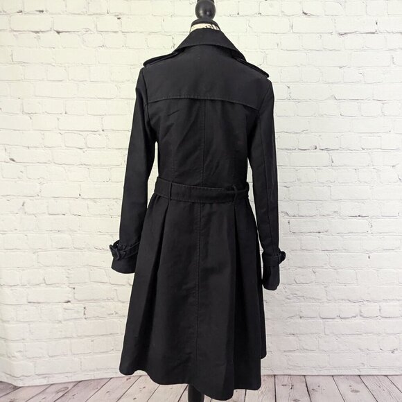 Viktor&Rolf x H&M Button Front Belted Trench Coat Jacket Heart Details Black US6 - Picture 8 of 10